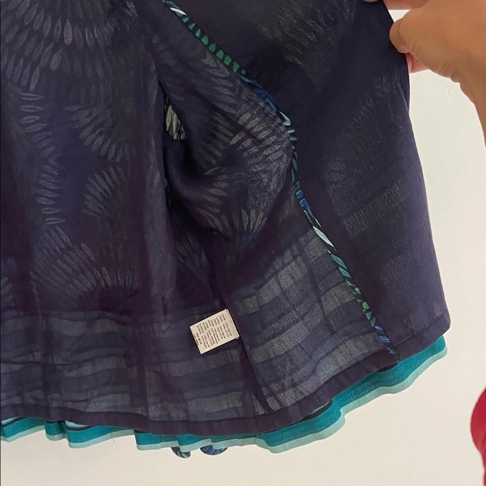 Colorful Patterned Open Front Jacket - Picture 6 of 9